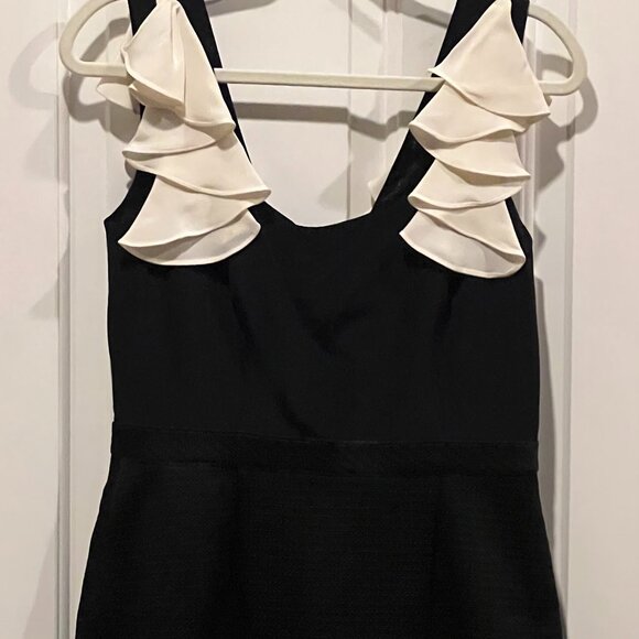 NWT: JAY GOODFREY BLACK & WHITE RUFFLE DRESS, SZ: 4 - Picture 2 of 15
